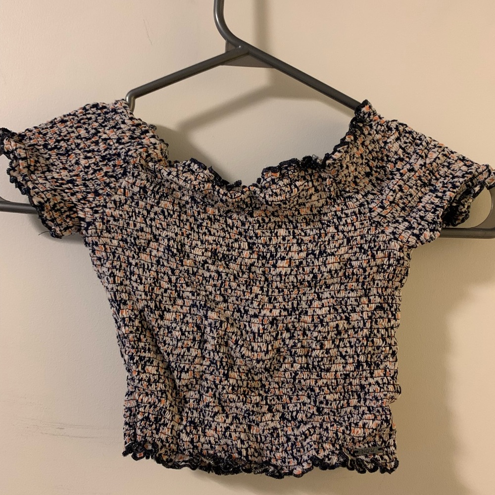 Floral Printed Stretch Crop Top - S